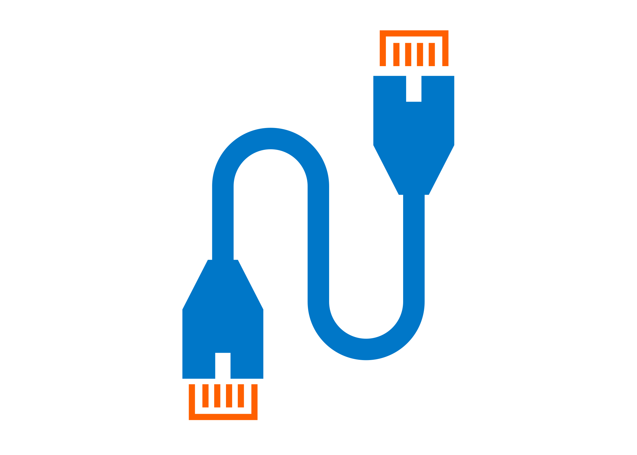 Double Sided Wire with Orange Plug-ins