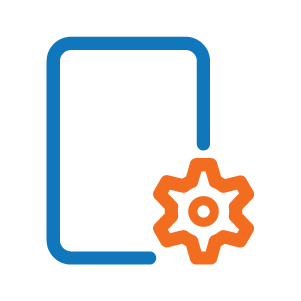 phone outline with gear