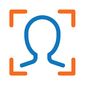 person outline with 4 right angles on each corner around it