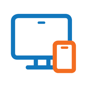 computer screen and phone screen