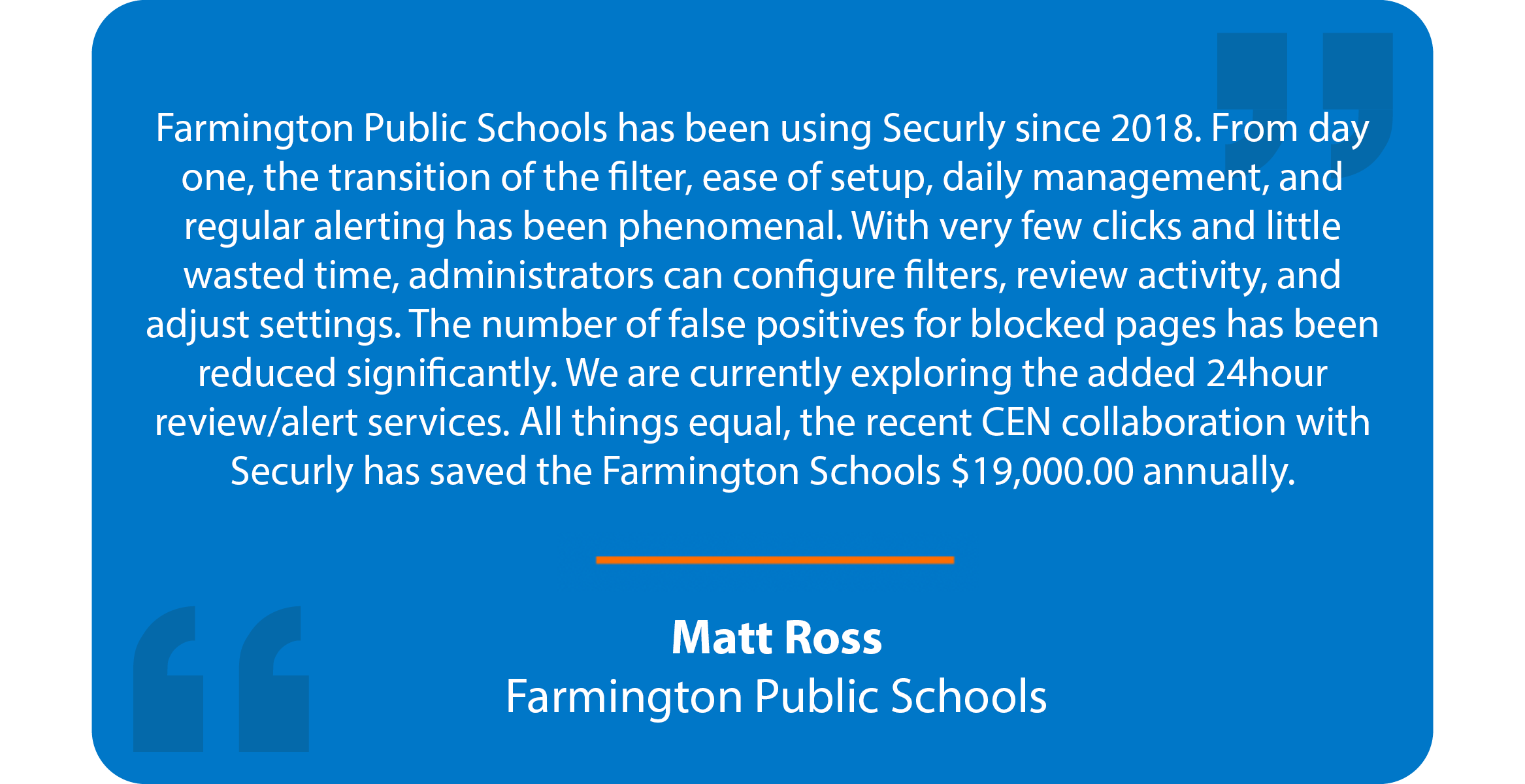Matt Ross from Farmington Public Schools message