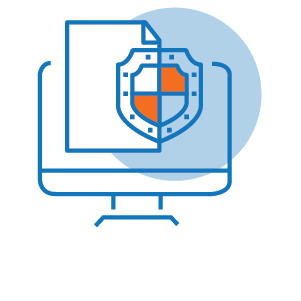 Computer Screen with Shield and Paper