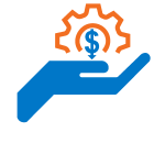 hand with gear and money sign