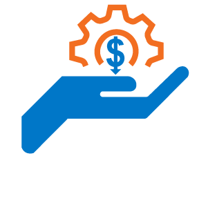 Hand Holding Money Sign in Gear