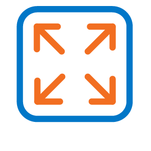 Box with Arrows in Pointing Towards All Four Corners