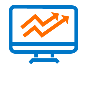 Computer Screen with Arrows Pointing Up