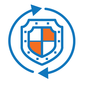 Shield with Blue Arrows Surrounding it