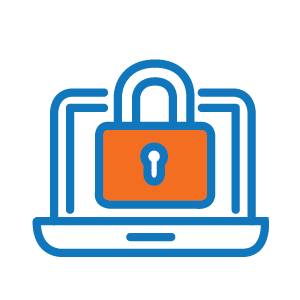 computer screen with a lock