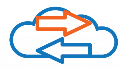 Cloud with arrows pointing opposite directions