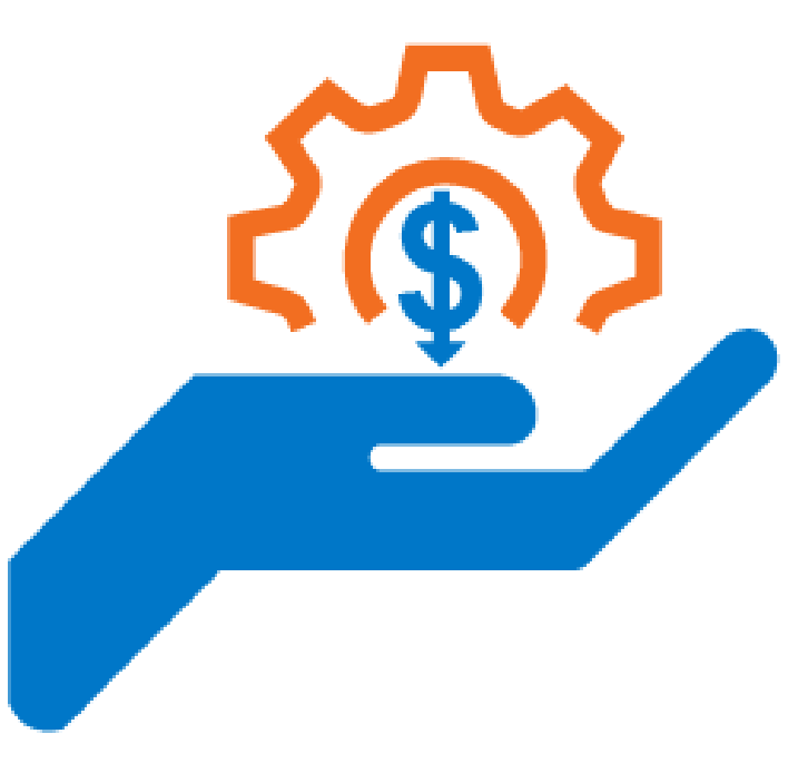 Hand holding money sign in gear