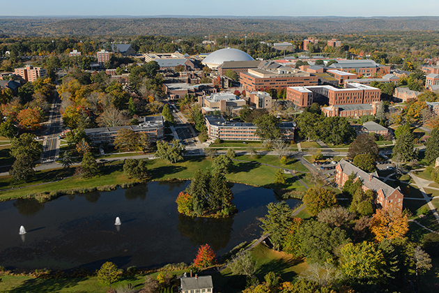 aerial view of UConn campus